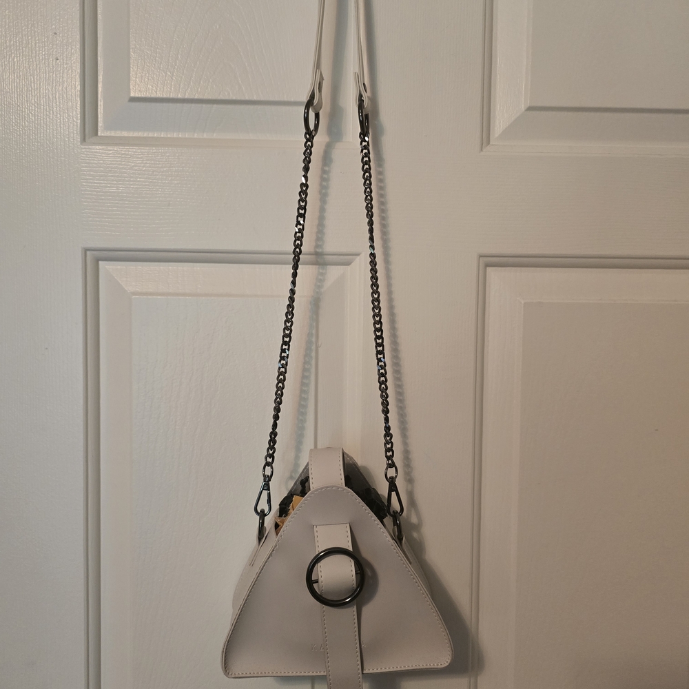 Elegant Off White Triangle Shoulder Bag
